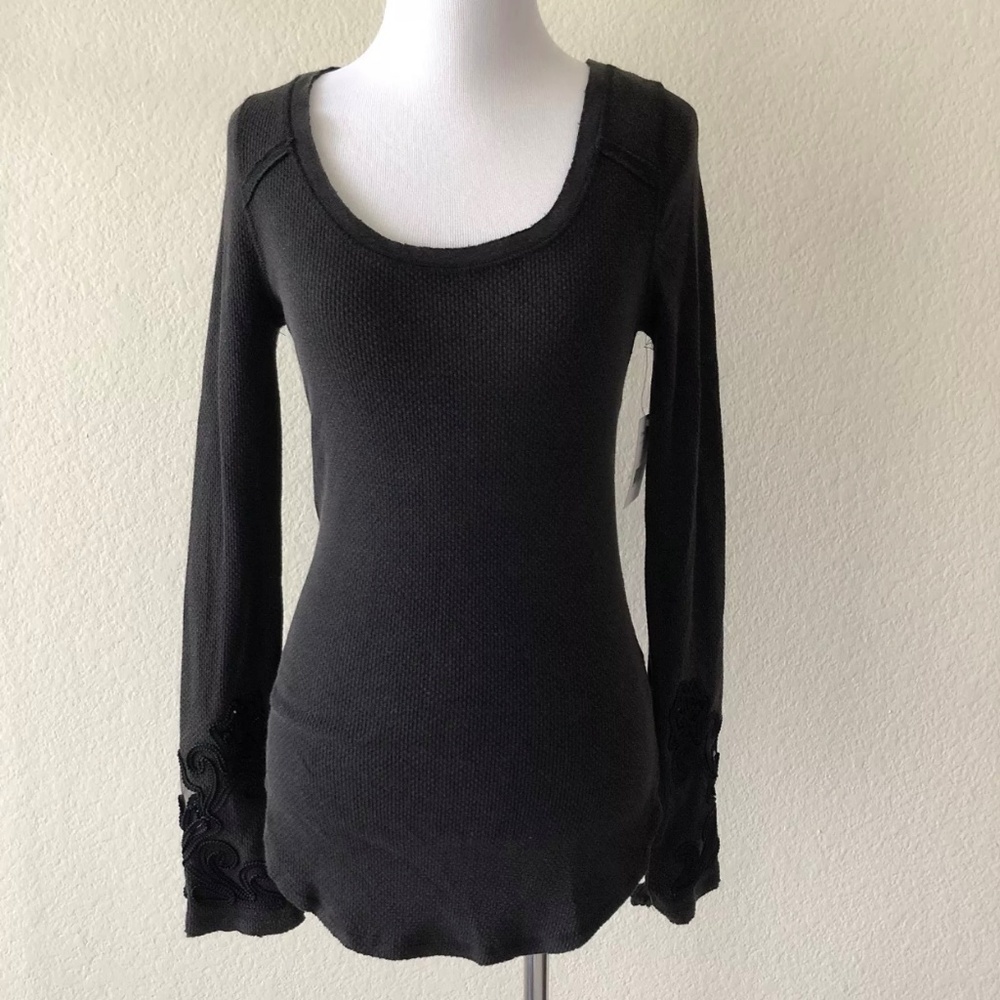 Free People newbie thermal Masquerade cuff black M - Picture 3 of 8